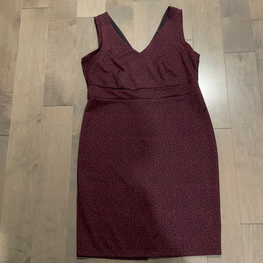 Love&Legend, black and burgundy Leopard print dress, size:XL
